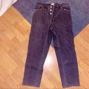 Faded black straight leg jeans